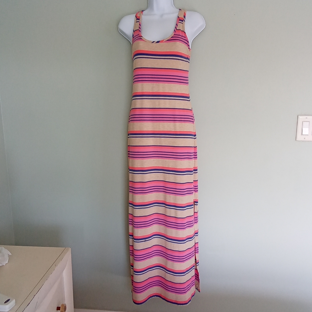Striped tan/pink sundress